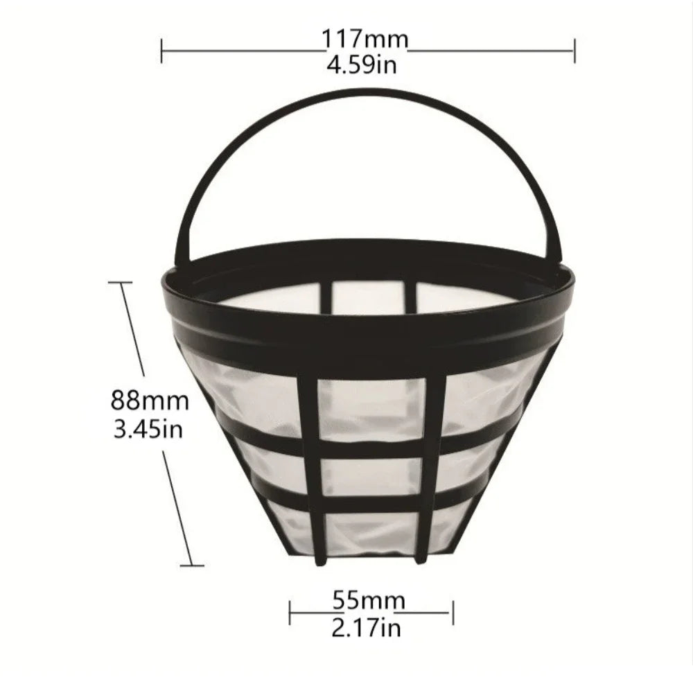 1Pcs Reusable Coffee Filter Basket, Cone Coffee Maker Filter Replacement Coffee Filter Compatible with Coffee Accessories