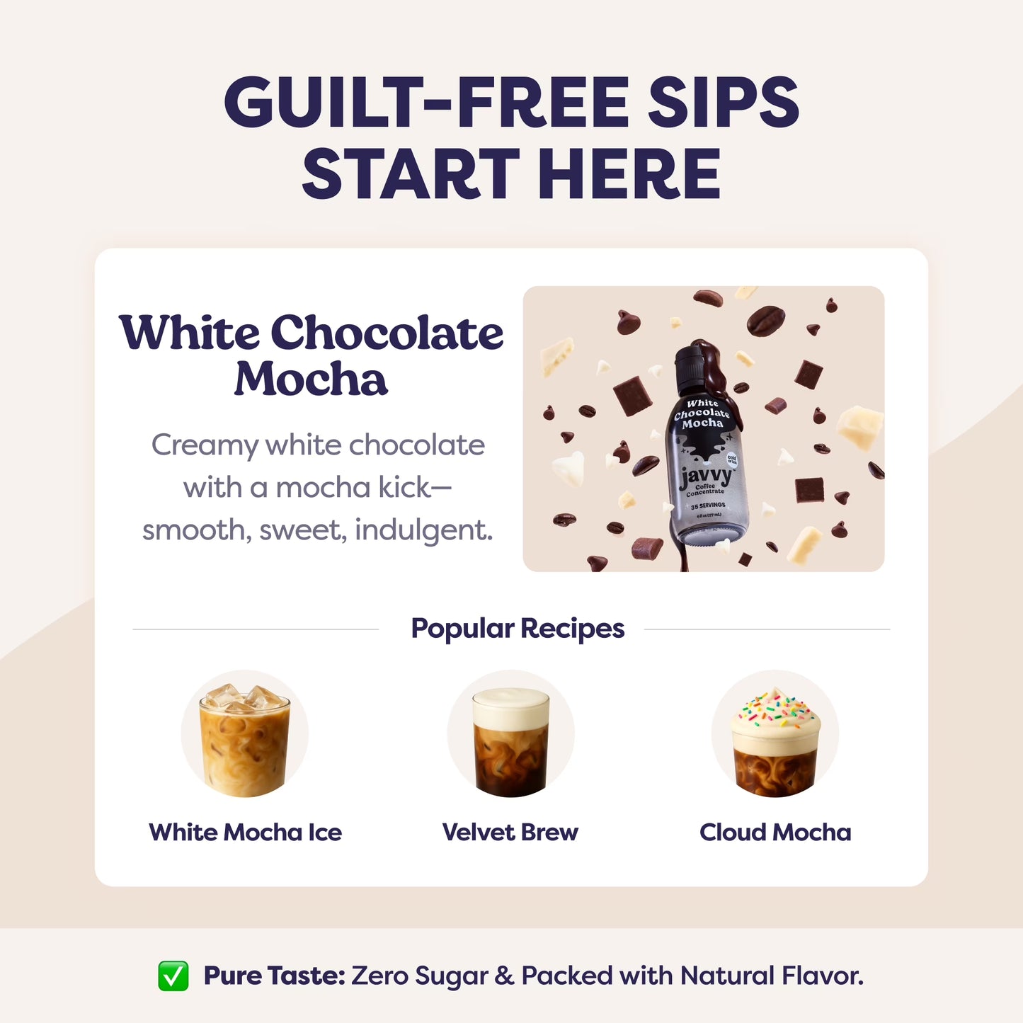 Javvy Coffee Concentrate - Cold Brew Coffee, Perfect for Instant Iced Coffee, Cold Brewed Coffee and Hot Coffee, 35 Servings - White Chocolate Mocha