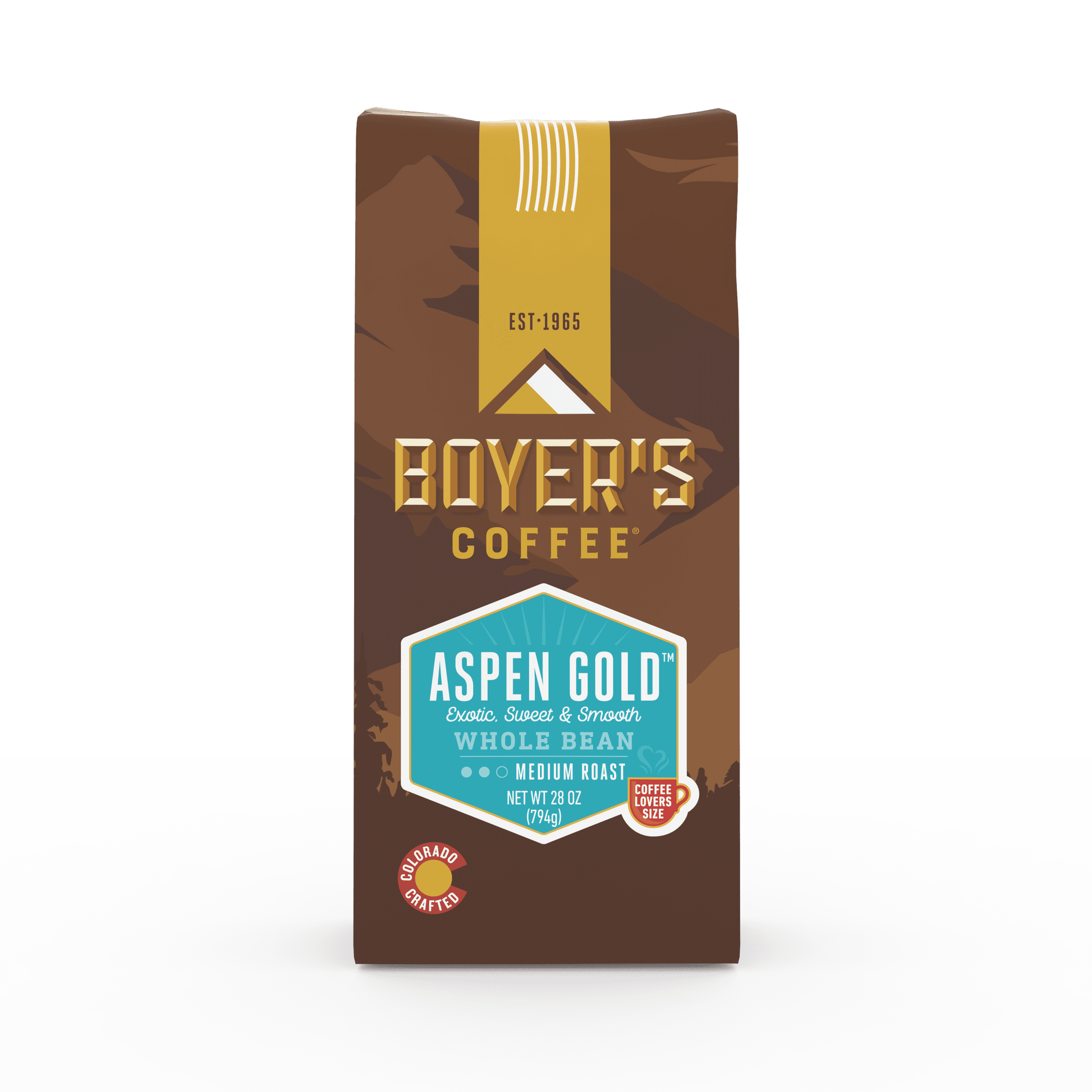 Aspen Gold Coffee, Whole Bean Coffee, Medium Roast, 28 Oz, Caffeinated