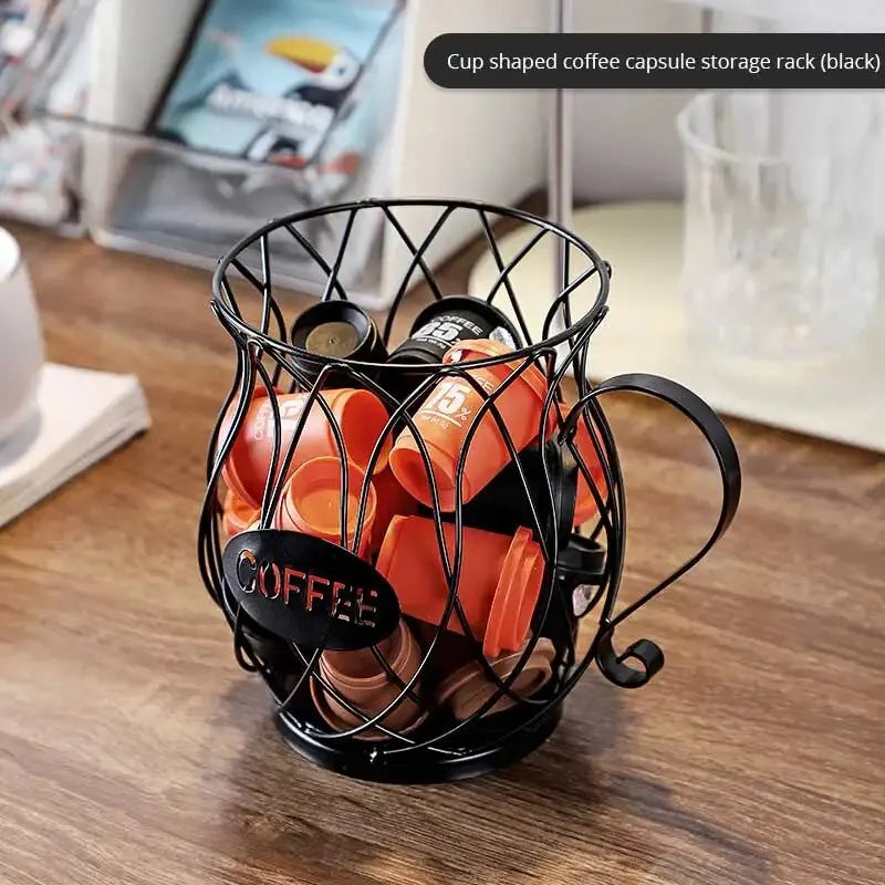 Enhance Your Coffee Experience with Our Large Capacity Cup-Shaped Coffee Pods Organizer - Perfect for Storage and Creamer!