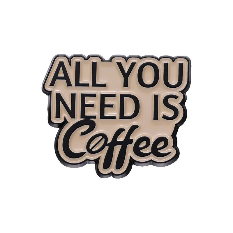 Coffee Maker Enamel Brooch Coffee Bean Grinder Coffee Kettle Cup Bag Barista Badge Punk Lapel Coffee Collection Pin Jewelry Gift