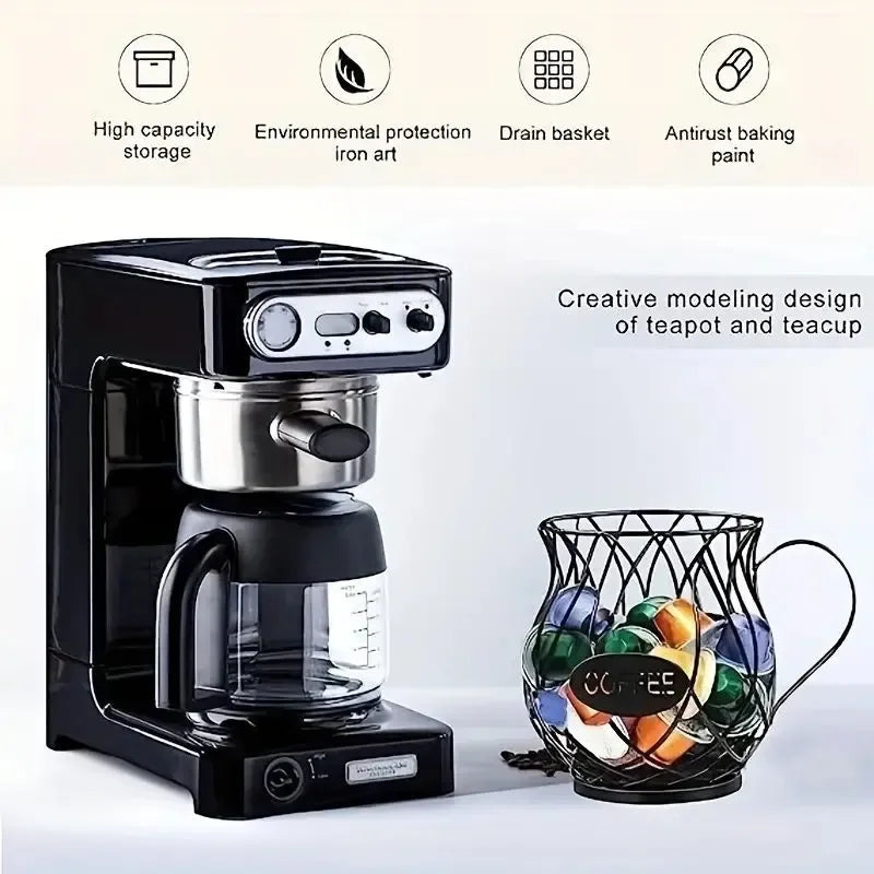 Enhance Your Coffee Experience with Our Large Capacity Cup-Shaped Coffee Pods Organizer - Perfect for Storage and Creamer!
