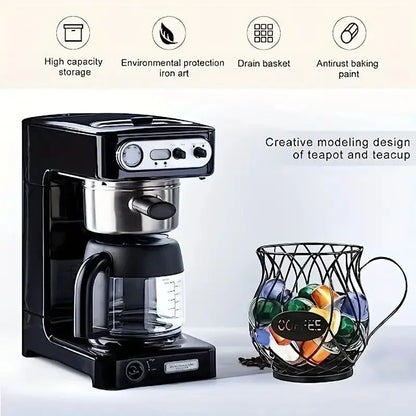 Enhance Your Coffee Experience with Our Large Capacity Cup-Shaped Coffee Pods Organizer - Perfect for Storage and Creamer!