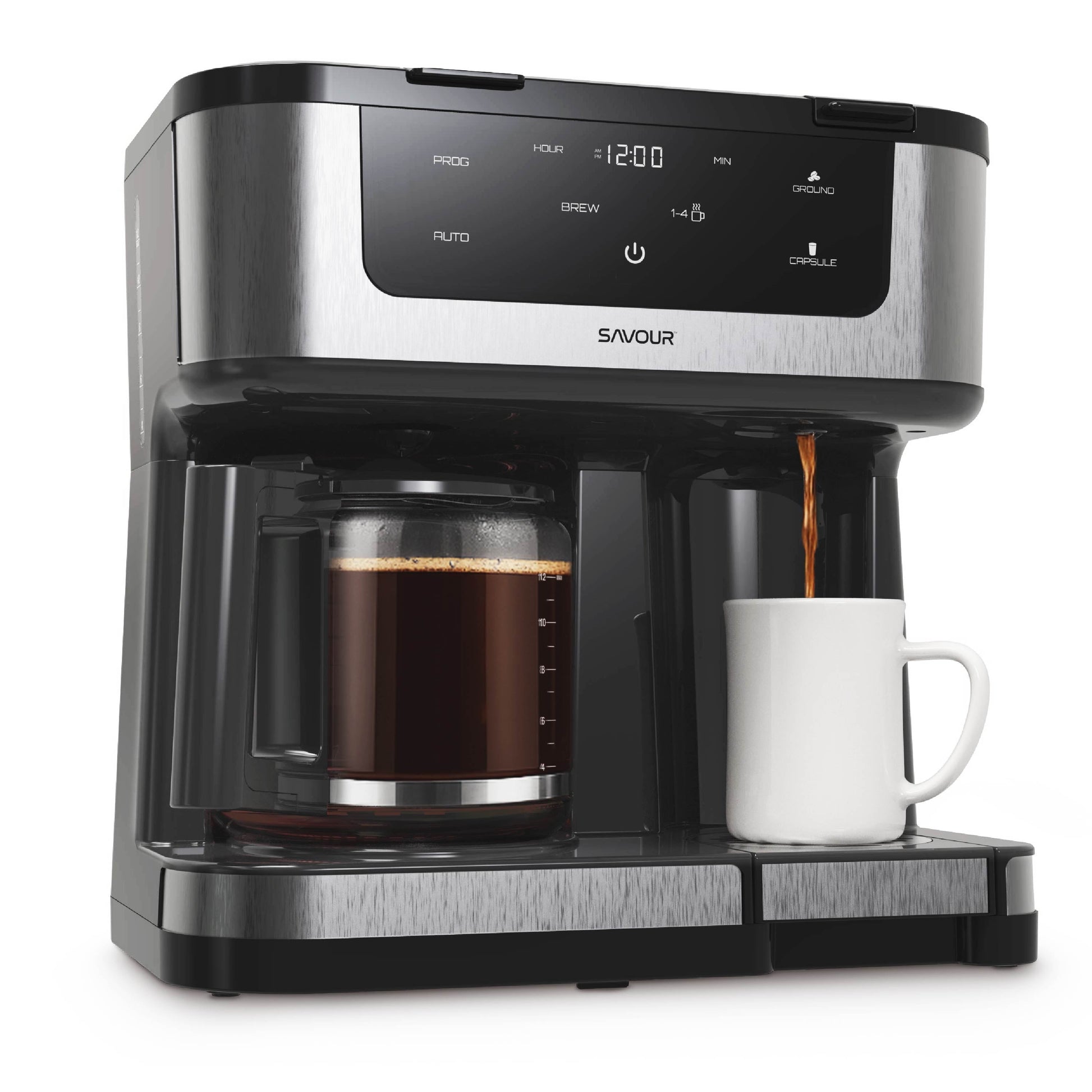 Dual Coffee Maker, Programmable 12-Cup Coffee Pot & Single Serve Coffee Machine