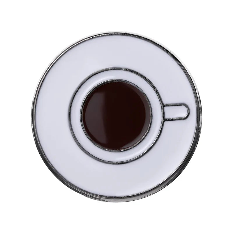 Coffee Maker Enamel Brooch Coffee Bean Grinder Coffee Kettle Cup Bag Barista Badge Punk Lapel Coffee Collection Pin Jewelry Gift