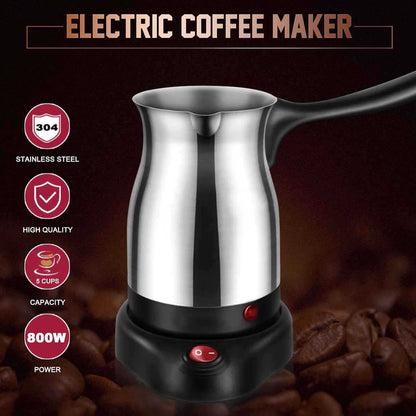 Electric Coffee Maker Electric Turkish Coffee Maker 600Ml Stainless Steel Electric Turkish Coffee Machine Kettle Coffee Machine