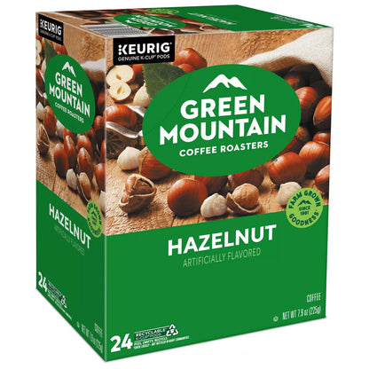 24Ct Green Mountain Coffee Hazelnut Keurig K-Cup Coffee Pods Flavored Coffee Light Roast