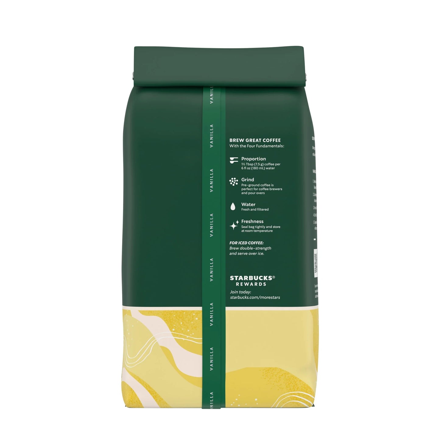 Starbucks Vanilla, Ground Coffee, Flavored Hot or Iced Coffee, 11 Oz