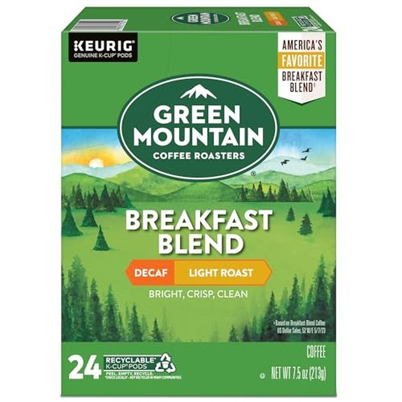 Green Mountain Coffee Roasters Breakfast Blend Decaf Coffee, Keurig Si