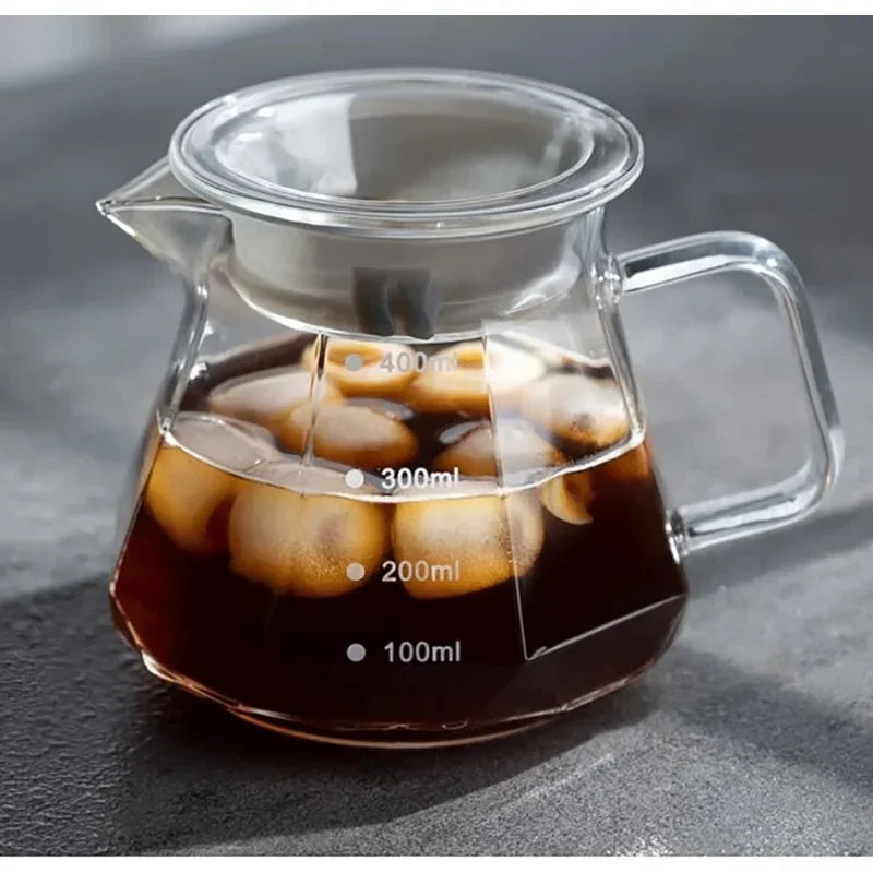 Diamond Fashion Design Glass Coffee Carafe Glass Coffee Server for Drip Coffee Maker,Coffee Pot with Lid,Pour over Coffee Filter