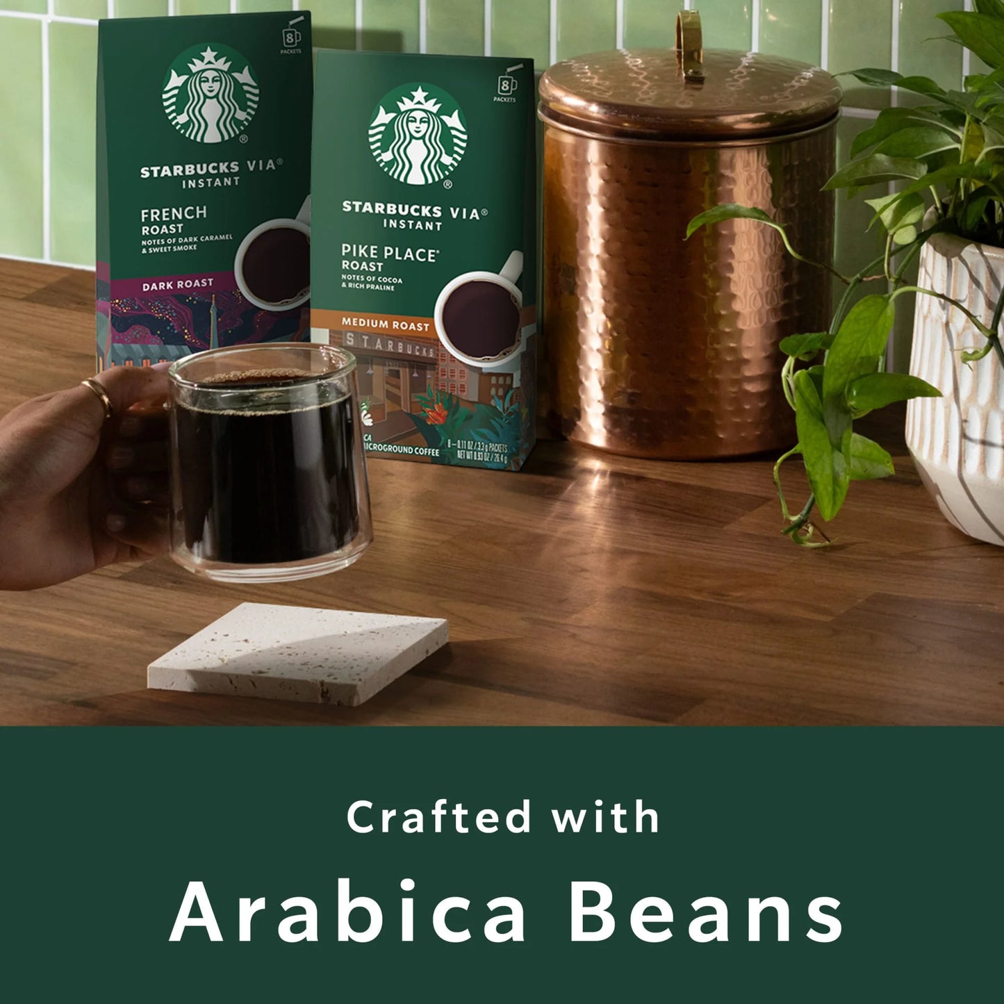 Starbucks via Instant Italian Roast, Instant Coffee, Dark Roast Coffee, 8 Packets