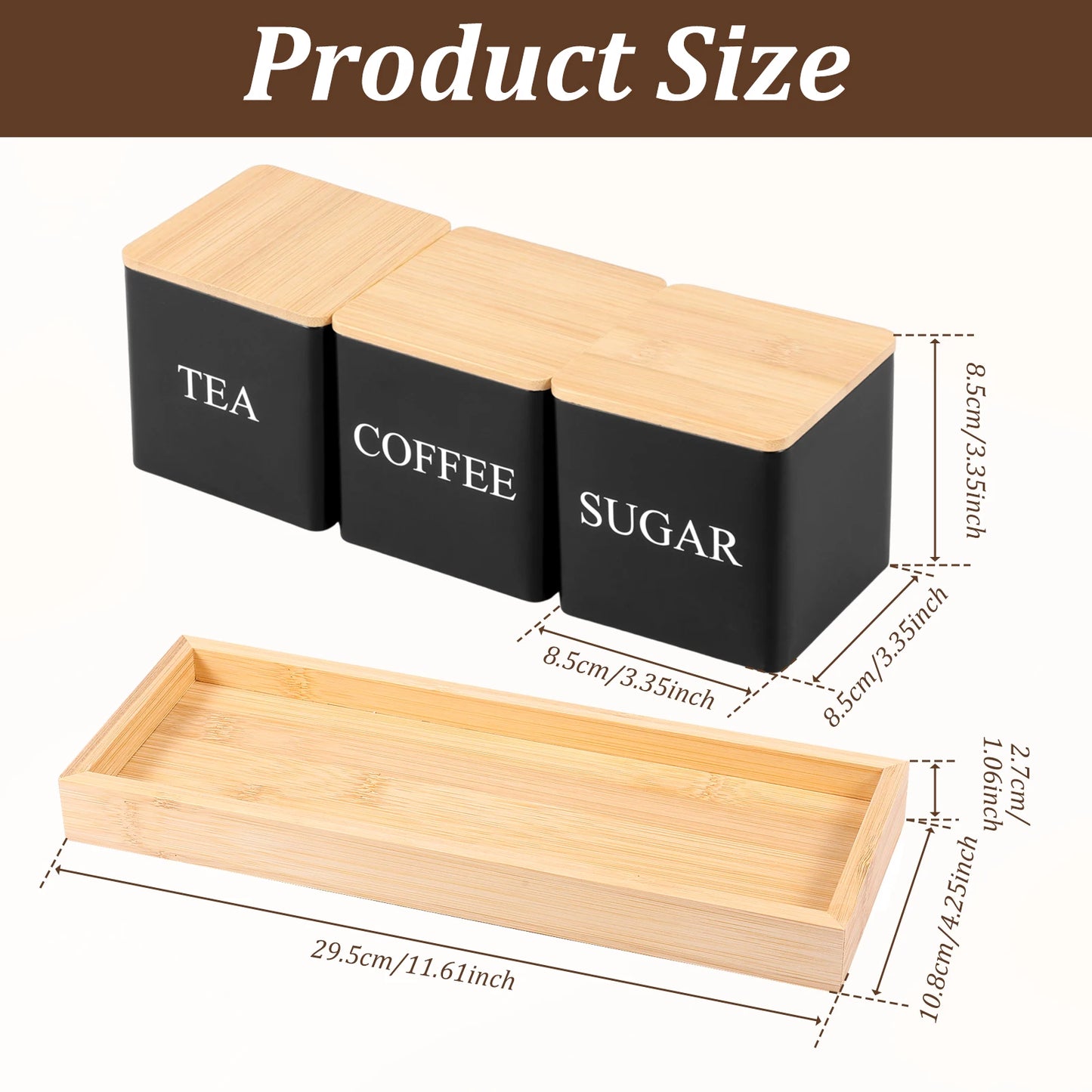 3Pcs Coffee Bean Storage Tea Sugar Canister Coffee Bean Splitting Bottle Storage Coffee Sealing Can Kitchen Coffee Accessories