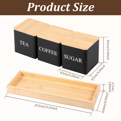 3Pcs Coffee Bean Storage Tea Sugar Canister Coffee Bean Splitting Bottle Storage Coffee Sealing Can Kitchen Coffee Accessories