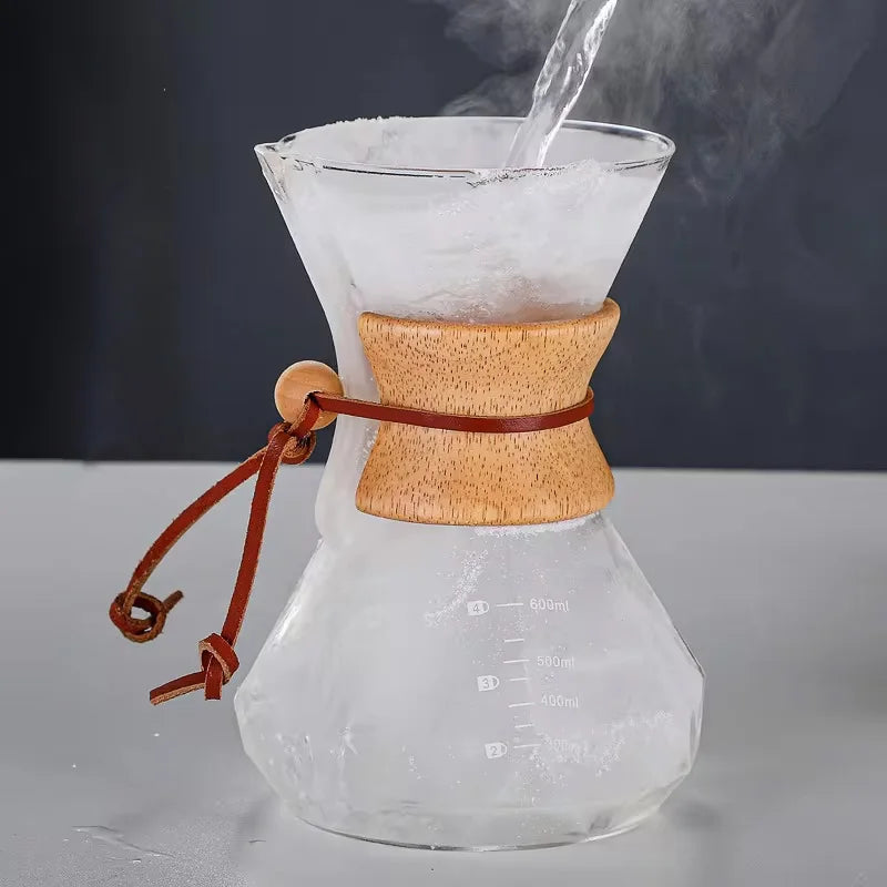 Diamond-Shaped Hand Brewed Coffee Pot Sharing Pot Drip Pot Coffee Filter Cup Glass Coffee Percolator