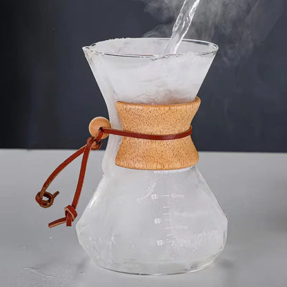 Diamond-Shaped Hand Brewed Coffee Pot Sharing Pot Drip Pot Coffee Filter Cup Glass Coffee Percolator