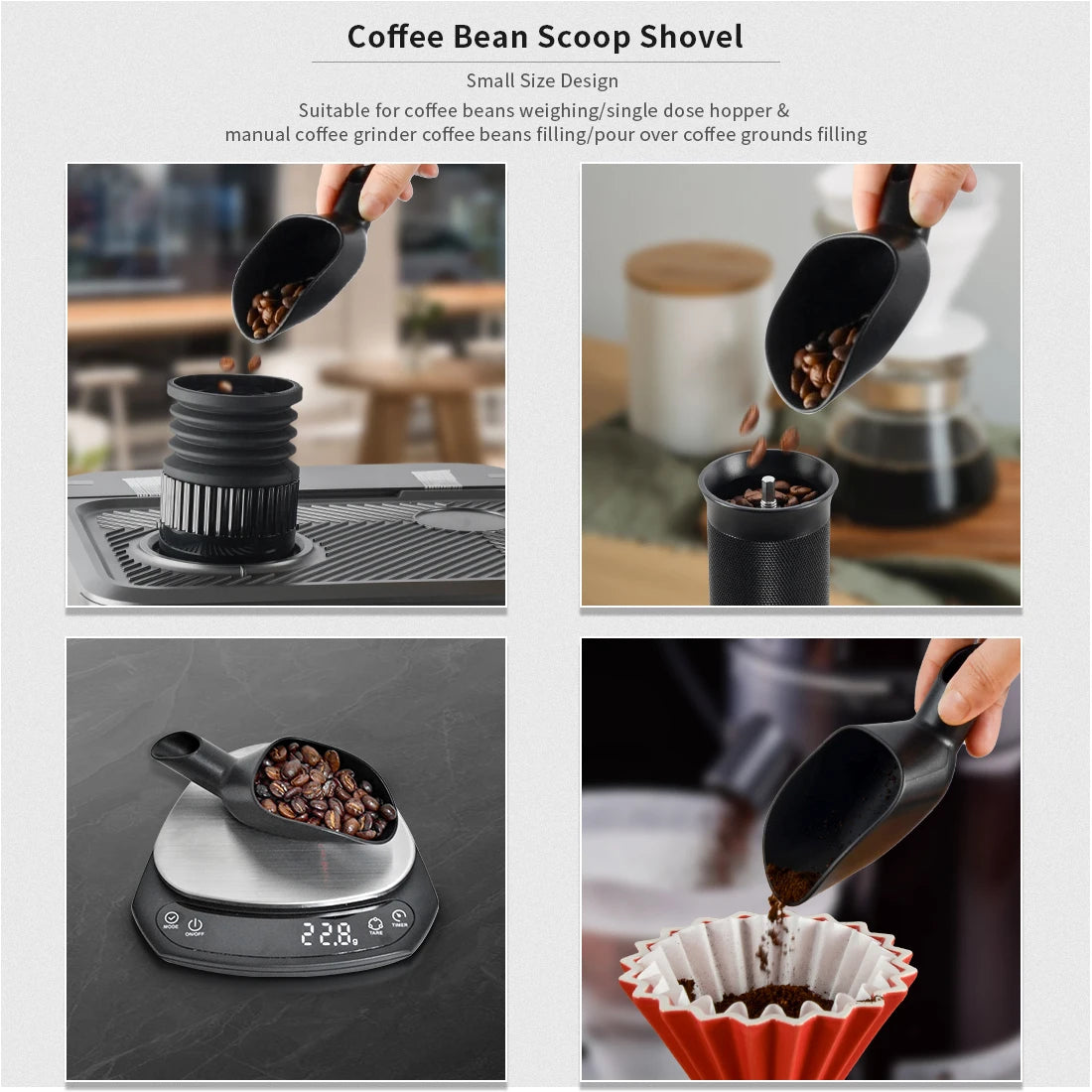 CAFEMASY Coffee Shovel 20G Measuring Scoop Funnel Coffee Beans Measuring Tool Multifunctional Coffee Spoon Coffee Accessories