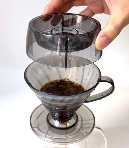 Coffee Filter Drip Shower V02 Coffee Dripper V Shape Pour over Coffee Dripper Hand Brew Coffee Filter Cup Plastic 60 Degree