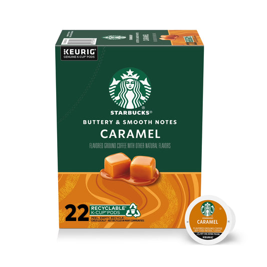Starbucks Caramel, Hot or Iced Coffee, Flavored K-Cup Coffee Pods, 22 Count​