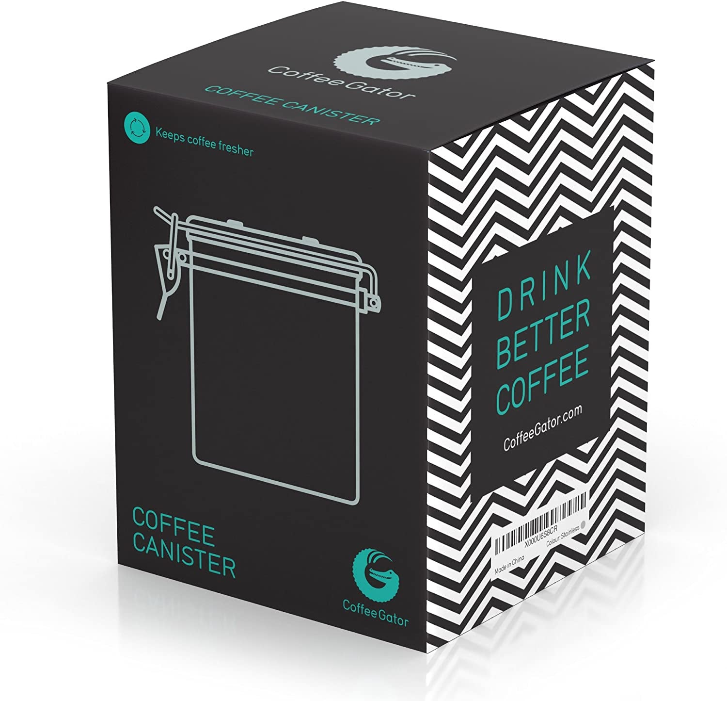 Coffee Canister Airtight, 16Oz Stainless Steel and 4Oz Borosilicate Glass Travel Kitchen Food Storage Container with Date Tracker, Scoop for Beans, Ground, Sugar, Tea, Cookies Jars