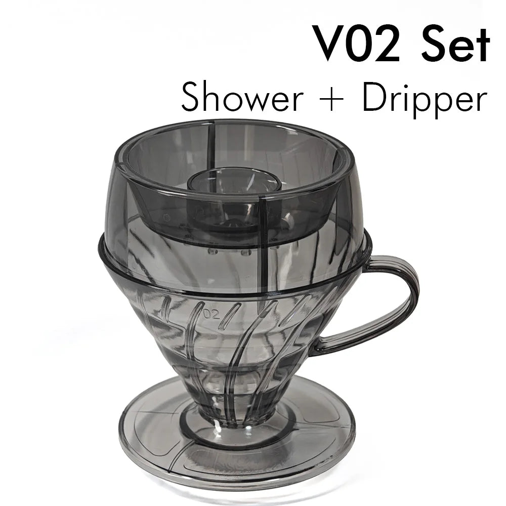 Coffee Filter Drip Shower V02 Coffee Dripper V Shape Pour over Coffee Dripper Hand Brew Coffee Filter Cup Plastic 60 Degree