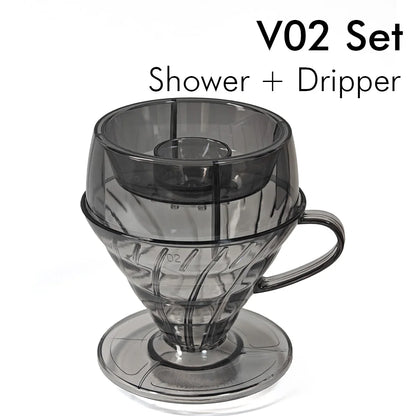 Coffee Filter Drip Shower V02 Coffee Dripper V Shape Pour over Coffee Dripper Hand Brew Coffee Filter Cup Plastic 60 Degree