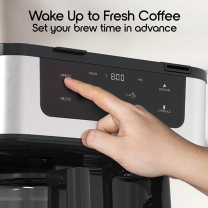Dual Coffee Maker, Programmable 12-Cup Coffee Pot & Single Serve Coffee Machine