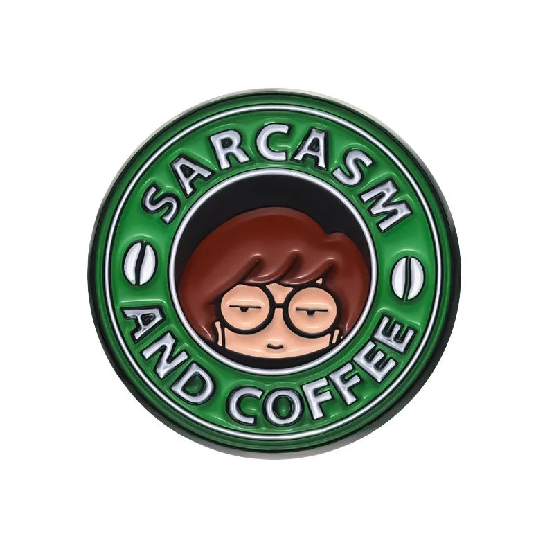 Coffee Maker Enamel Brooch Coffee Bean Grinder Coffee Kettle Cup Bag Barista Badge Punk Lapel Coffee Collection Pin Jewelry Gift