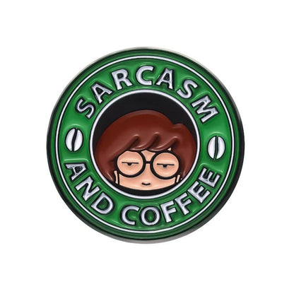 Coffee Maker Enamel Brooch Coffee Bean Grinder Coffee Kettle Cup Bag Barista Badge Punk Lapel Coffee Collection Pin Jewelry Gift
