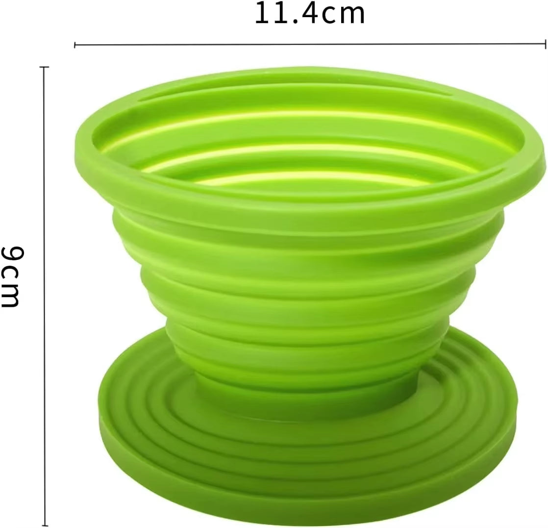 Collapsible Coffee Filter Rubber Coffee Maker Reusable Portable Camping Coffee Dripper for Hiking, Camping, Home, Office