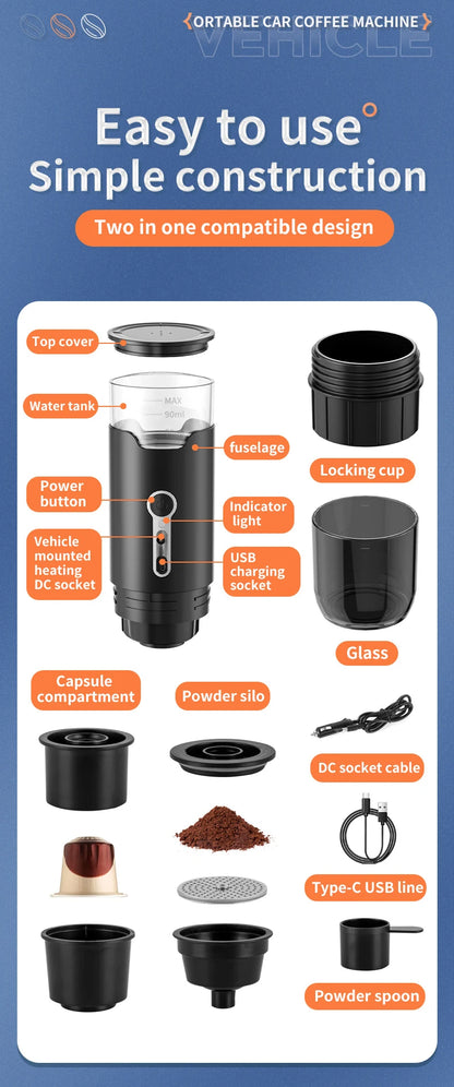 Small Portable Coffee Maker Electric Capsule