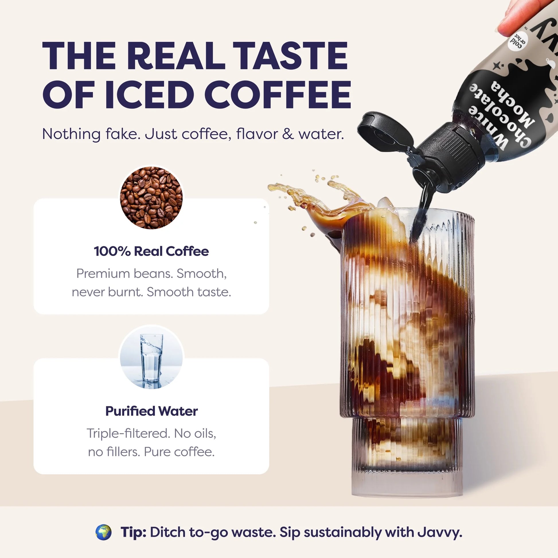 Javvy Coffee Concentrate - Cold Brew Coffee, Perfect for Instant Iced Coffee, Cold Brewed Coffee and Hot Coffee, 35 Servings - White Chocolate Mocha