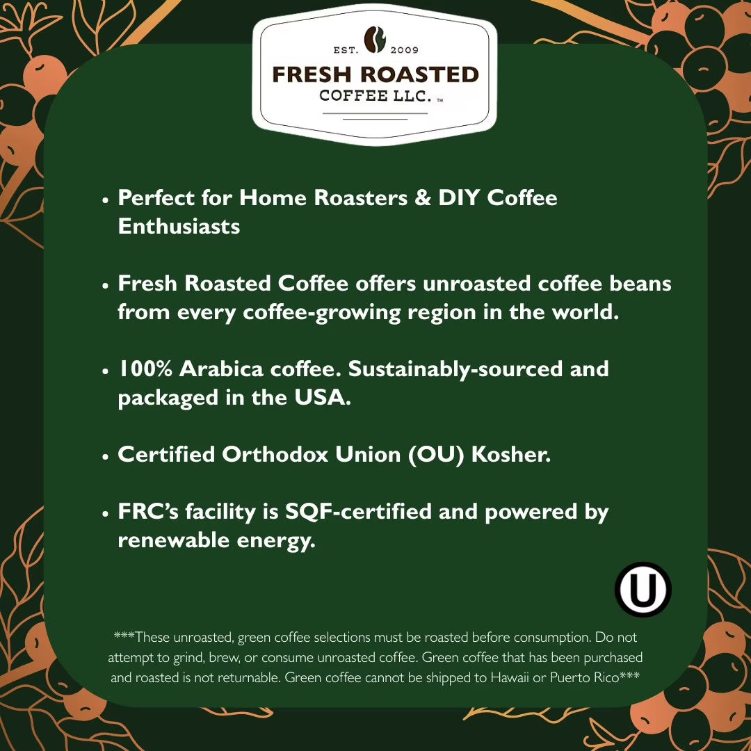 , Unroasted Costa Rican Tarrazu Coffee Beans, 80 Oz