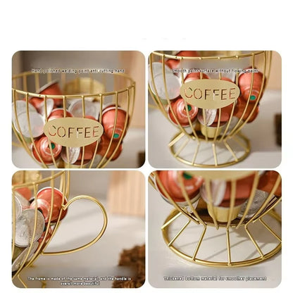 Coffee Pod Holder Large Capacity Coffee Capsule Holder Coffee Creamer Container Irregular Shape Coffee Pod Storage Cup