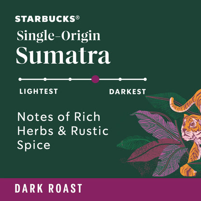 Starbucks Sumatra, Hot or Iced Coffee, Dark Roast K-Cup Coffee Pods, 22 Count​