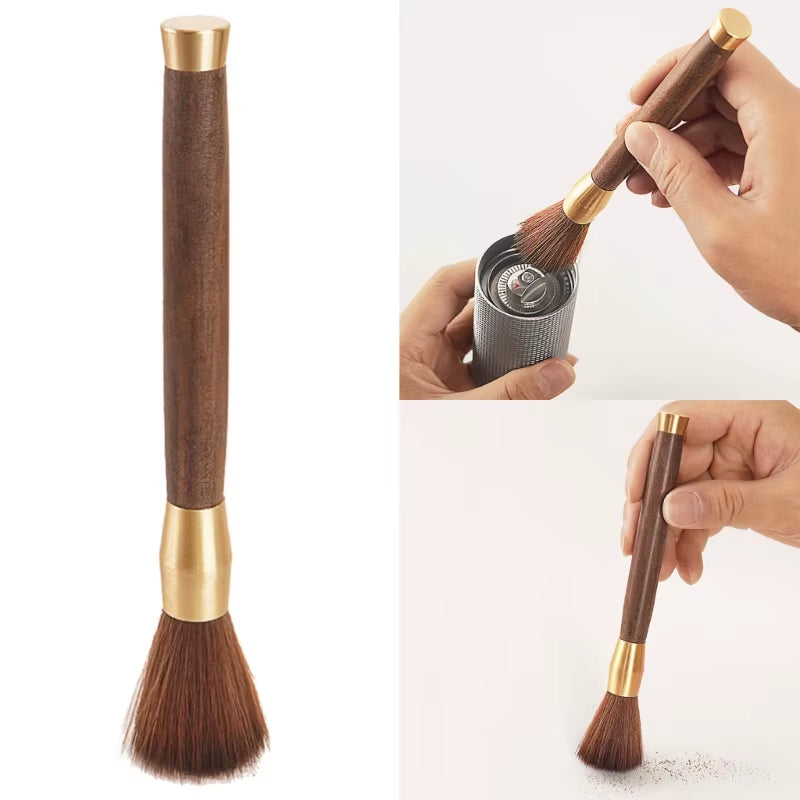 Elegant Wood Coffee Grinder Brush - Essential Kitchen Tool for Perfect Coffee Cleaning and Powder Management