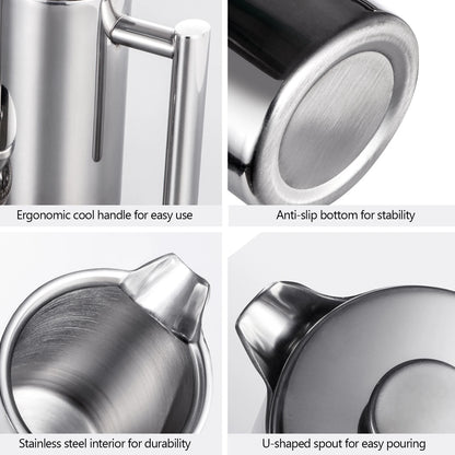 350Ml/800Ml/1000Ml French Press Coffee Maker Stainless Steel Double Walled Insulated Coffee Maker Pot Coffee Maker Coffee Pot