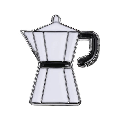 Coffee Maker Enamel Brooch Coffee Bean Grinder Coffee Kettle Cup Bag Barista Badge Punk Lapel Coffee Collection Pin Jewelry Gift