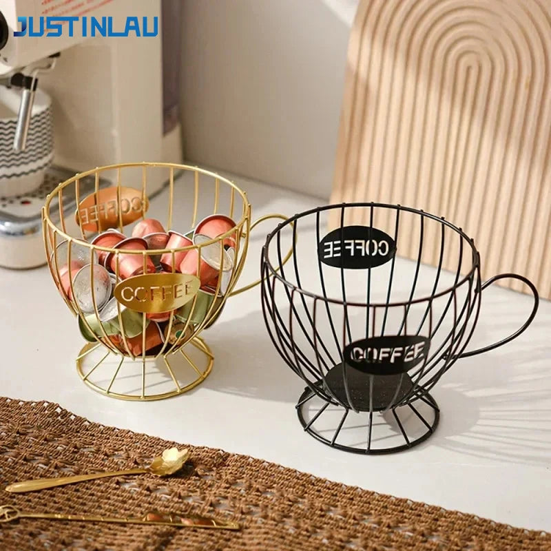 Coffee Pod Holder Large Capacity Coffee Capsule Holder Coffee Creamer Container Irregular Shape Coffee Pod Storage Cup