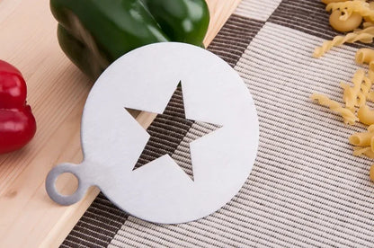 Stainless Steel Coffee Pattern Mold Thick Coffee Foam Spraying Tool Mold Coffee Decoration Coffee Accessories Decoration Tool