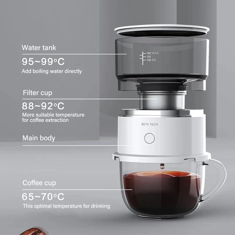 Youpin Mini Coffee Machine Hand-Pressed Coffee Maker Coffee Brewer Grinder Automatic Hand Drip Coffee Americano Maker Coffeeware