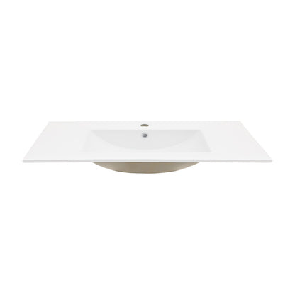 24"x18" White Rectangular Single Vanity Top