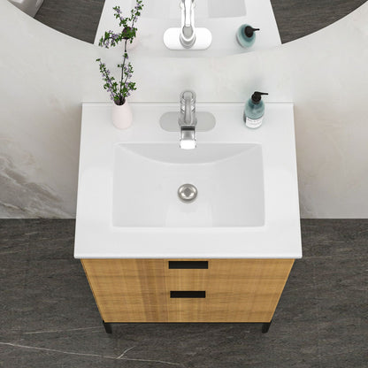 24"x18" White Rectangular Single Vanity Top