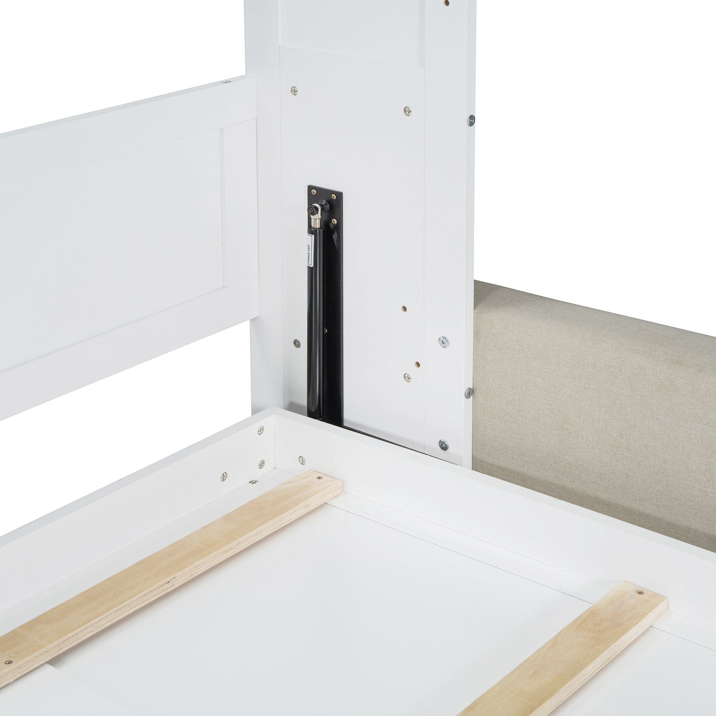 Queen Size Murphy Bed Wall Bed with Sofa and Shelves,White