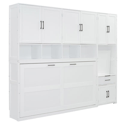 Twin Size Murphy Bed Wall Bed with Closet