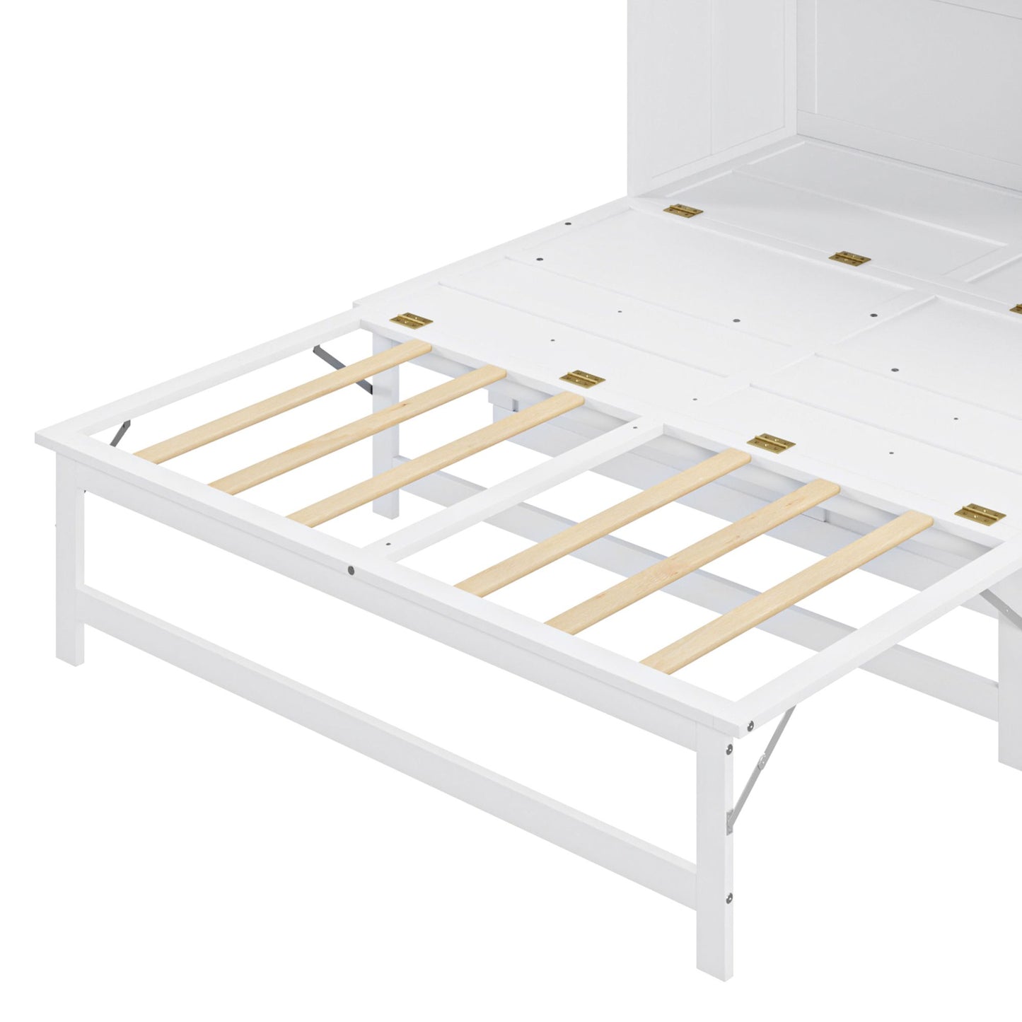 Queen Size Murphy Bed with Built-In Charging Station and a Shelf