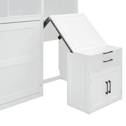 Twin Size Murphy Bed Wall Bed with Closet