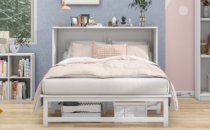 Queen Size Murphy Bed with Built-In Charging Station and a Shelf