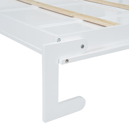 Queen Size Murphy Bed Wall Bed with Sofa and Shelves,White
