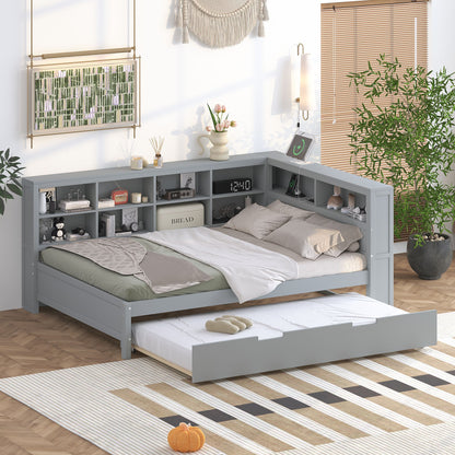 Wooden Full Size DayBed with Twin Size Trundle