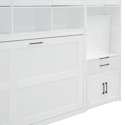 Twin Size Murphy Bed Wall Bed with Closet
